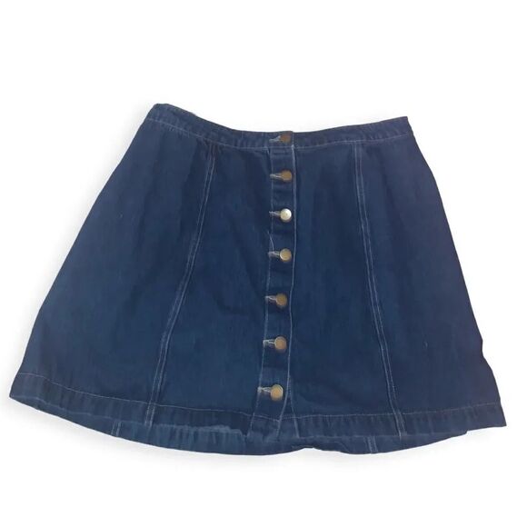 A-line Dark Wash Denim Mini Skirt XLarge - Picture 1 of 2